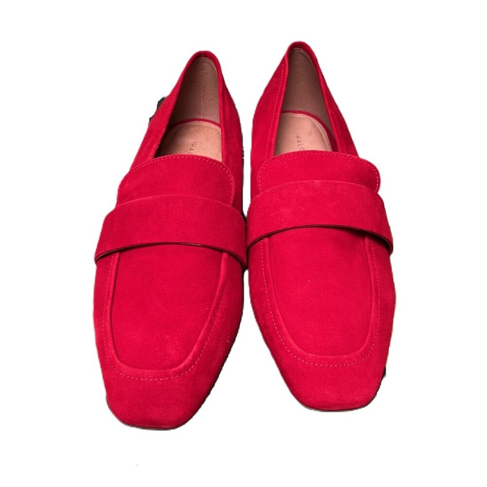 Women's HALOGEN Halucy-Lea Red Suede Flat 10M